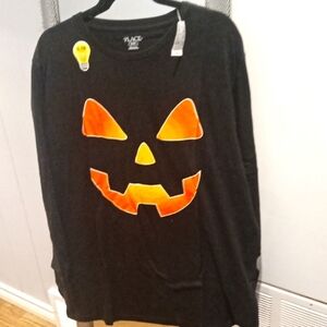 NWT Black Glow In Dark Pumpkin Face Long Sleeve Shirt